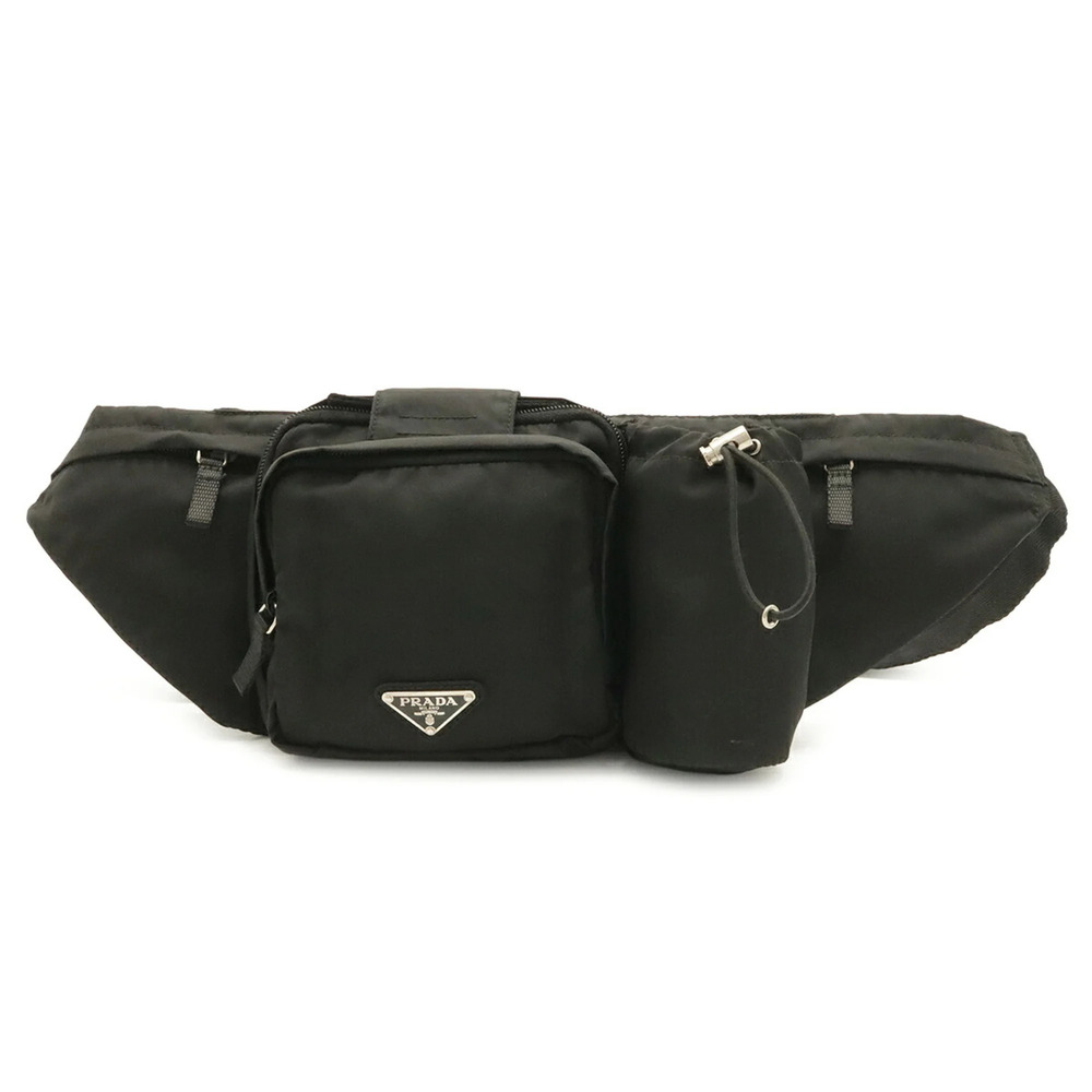 PRADA Triangle Waist Bag, Pouch, Body Hip Nylon, NERO Black, 2VL056